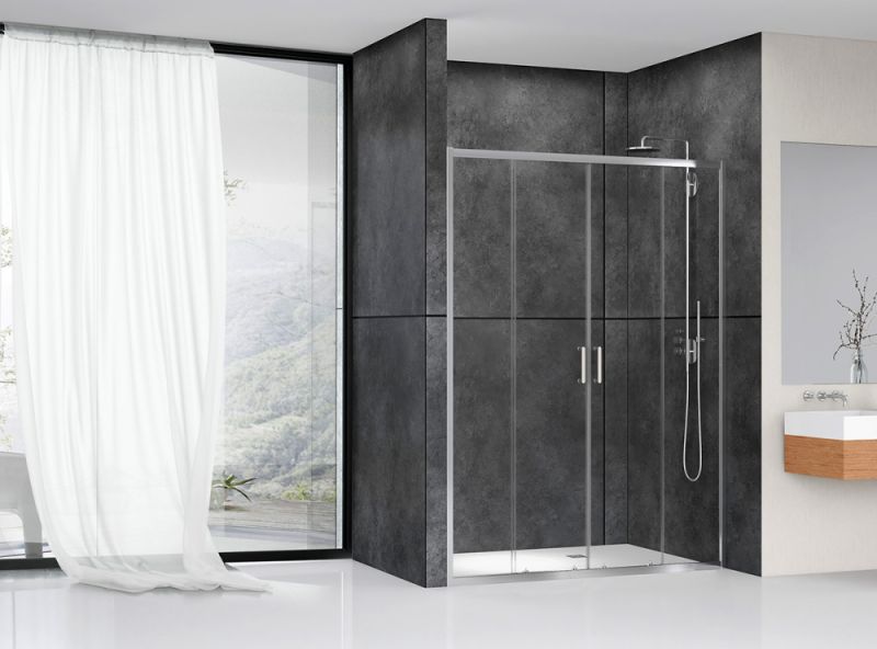 Душевая дверь ABBER Schwarzer Diamant 180см хром AG33180